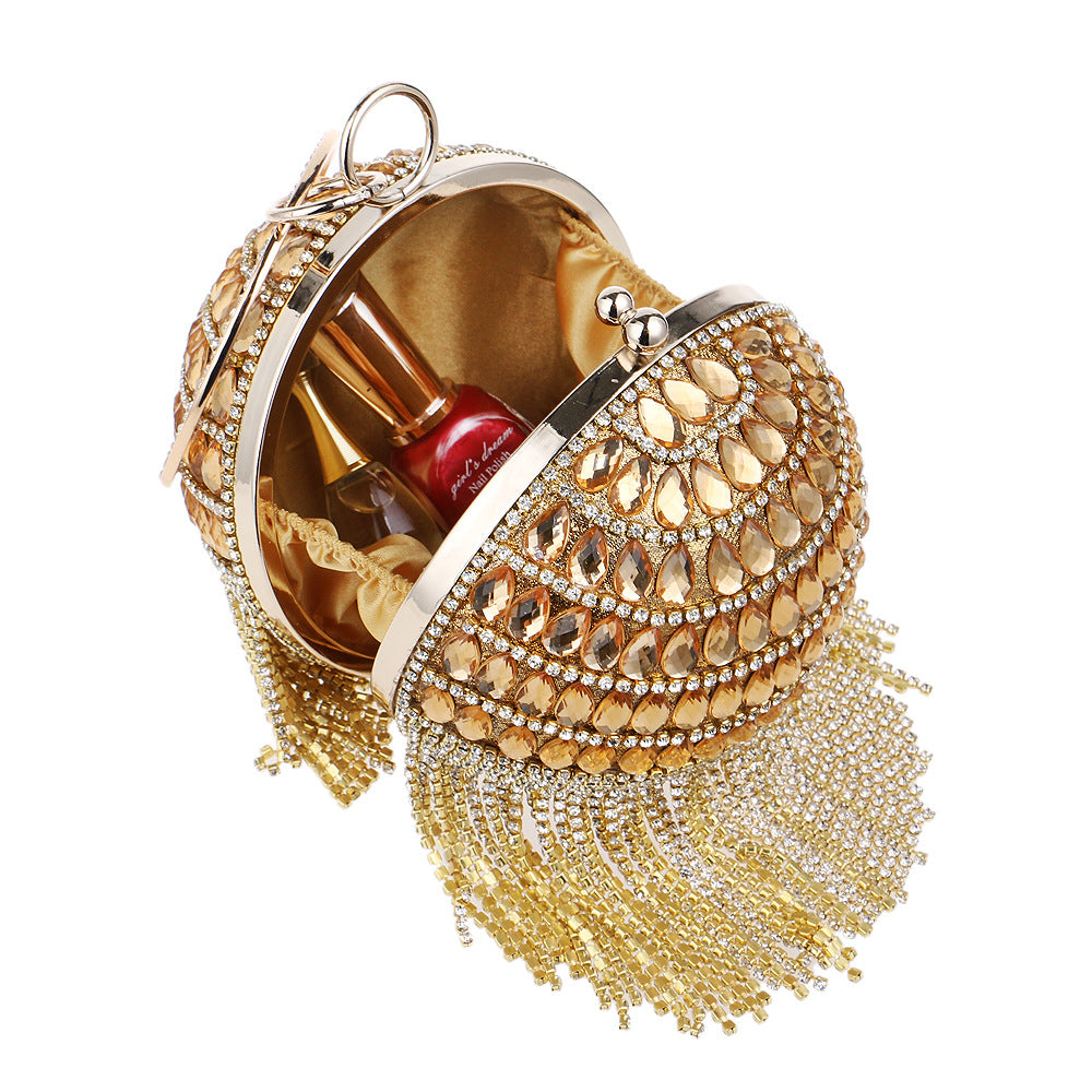 Round Fringe Evening Bag