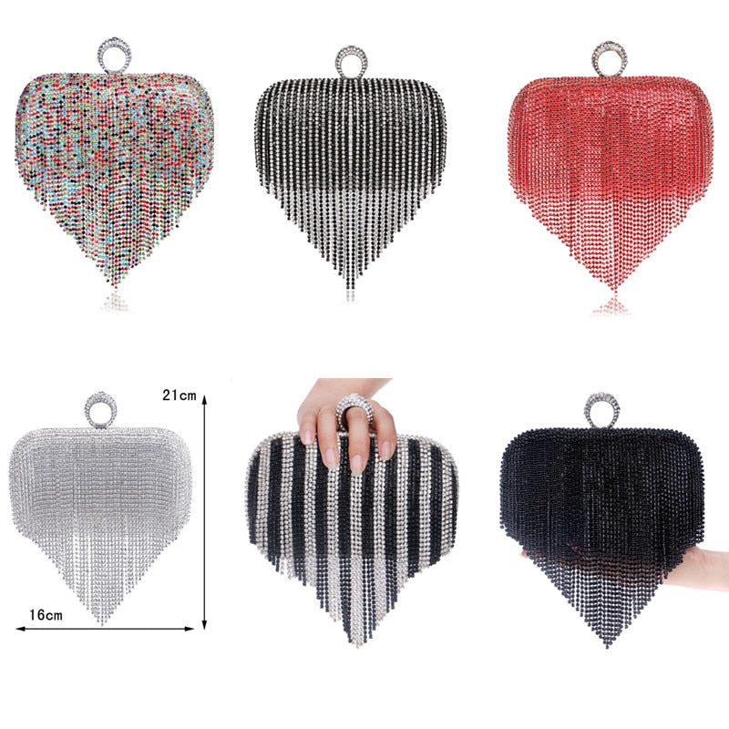Rhinestone Ring Clutch Bag