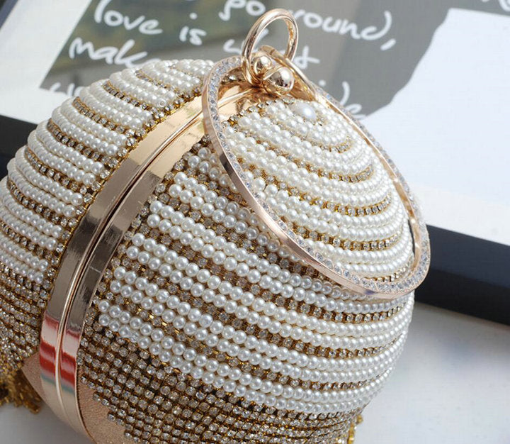 : Pearl Beaded Clutch Bag