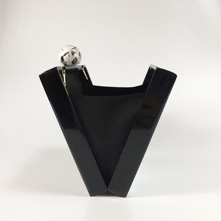 marbled acrylic clutch bag