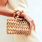 Wood Beaded Handbag