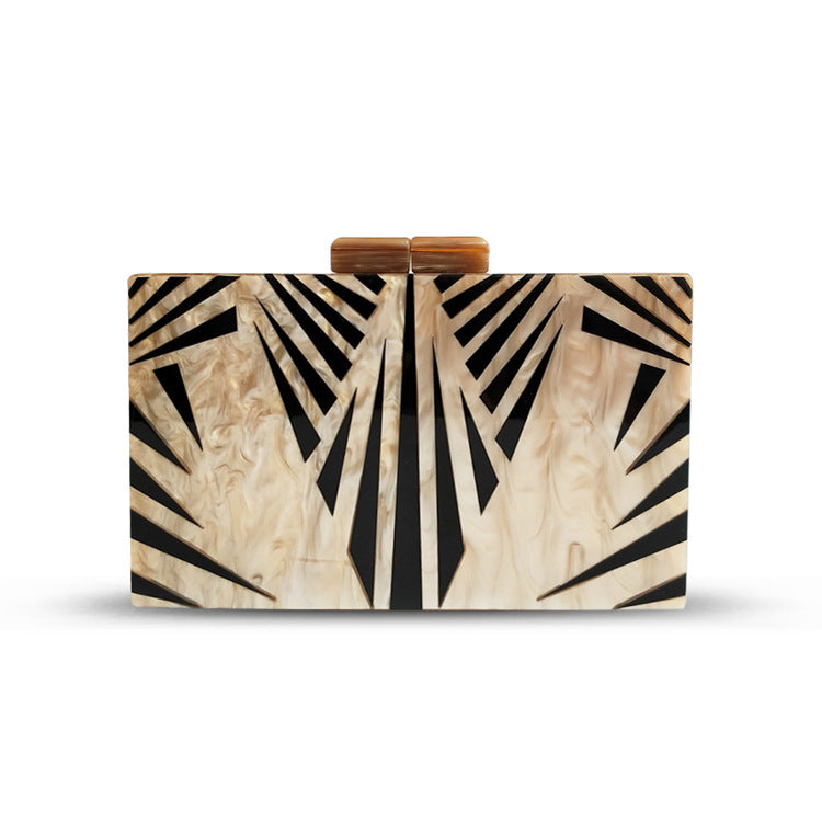 leaf vein acrylic clutch