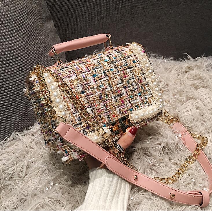Woolen Pearl Tote Bag
