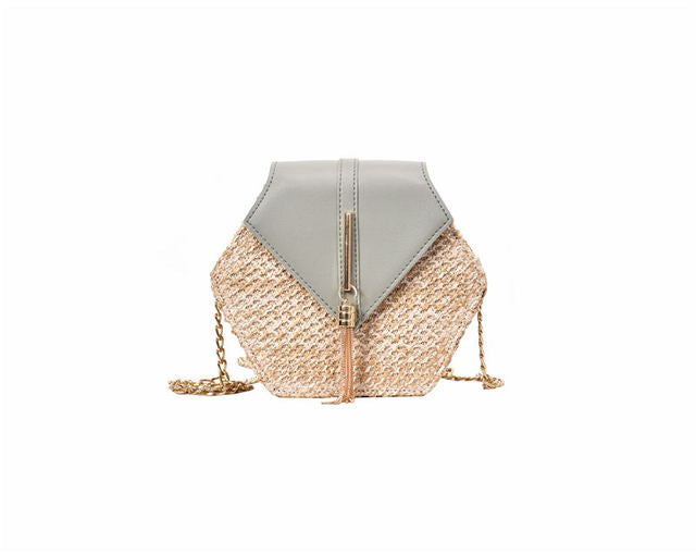  Hexagon Bohemian Straw Bag