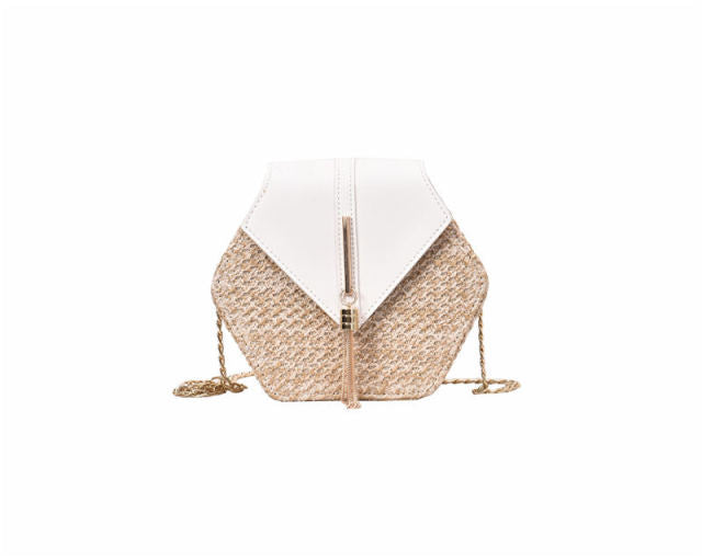  Hexagon Bohemian Straw Bag
