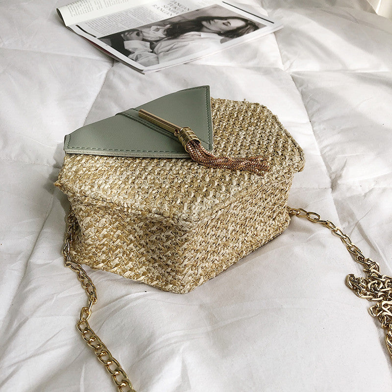  Hexagon Bohemian Straw Bag