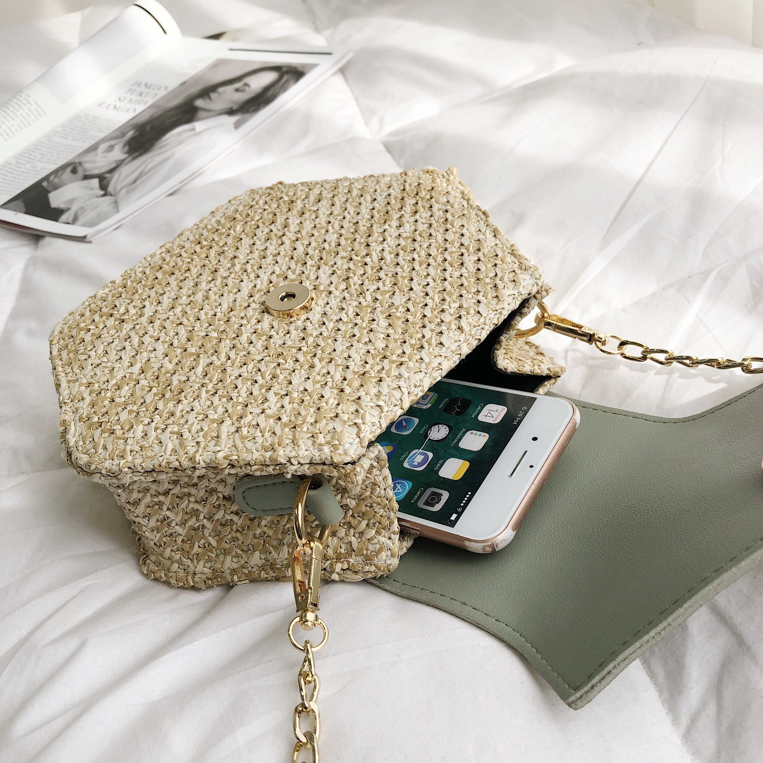  Hexagon Bohemian Straw Bag