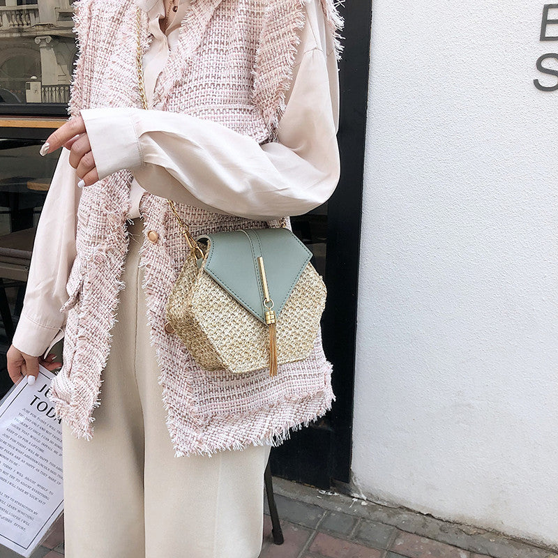  Hexagon Bohemian Straw Bag